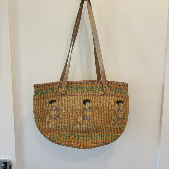 Vintage sisal market tote - Picture 3 of 5